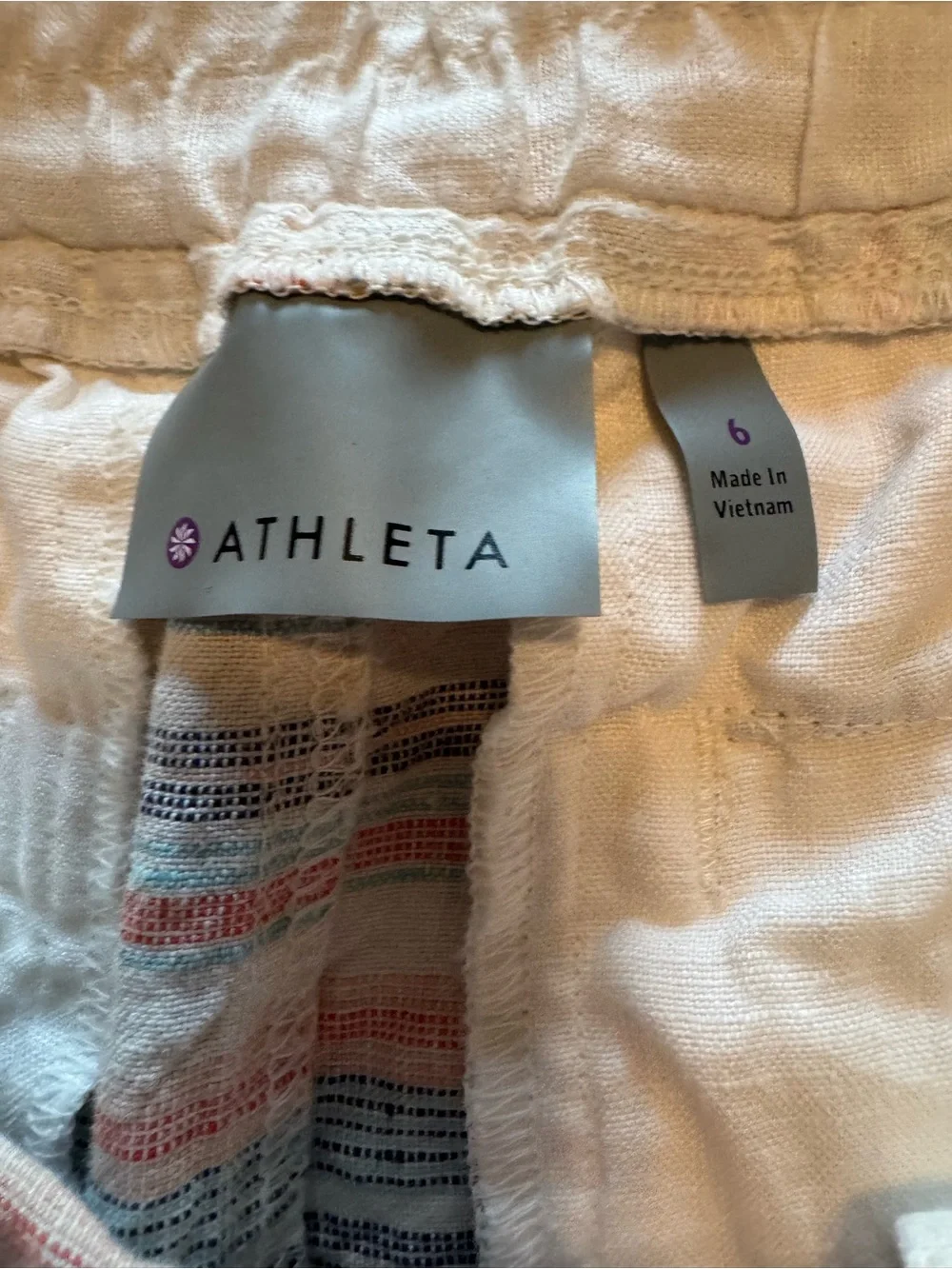 Athleta Striped Pastel Elastic-Waist Athletic Shorts